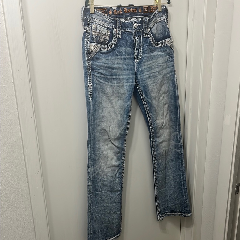 Men's Blue Rock Revival Jeans
